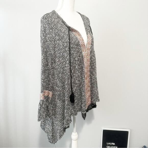 Anamá Anthroplogie Black and White patterned Knit Sweater blouse oversized large - Picture 7 of 10